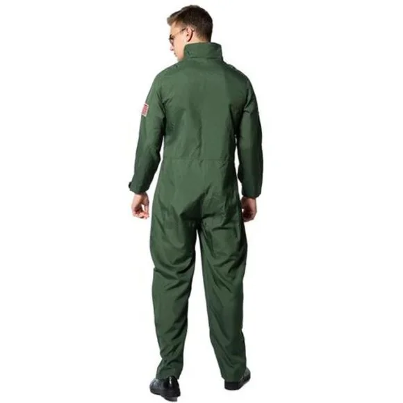 Top Gun Adult Maverick Sunglass Flight Jump Suit Men Union Pilot Cosplay Costume - Picture 2 of 10